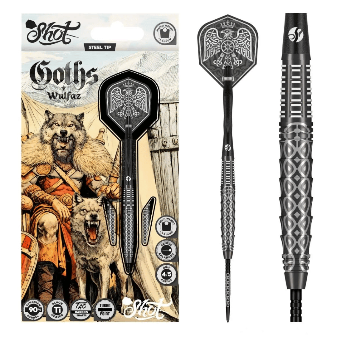 Shot Goths Wulfaz TP 90% Tungsten Steel Tip Darts (TP)