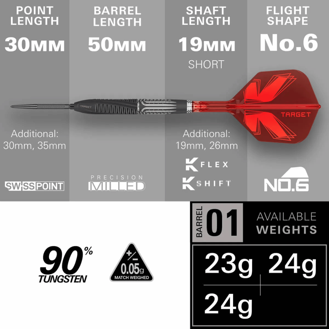 TARGET SHIFT SP 90% TUNGSTEN STEEL TIP DARTS