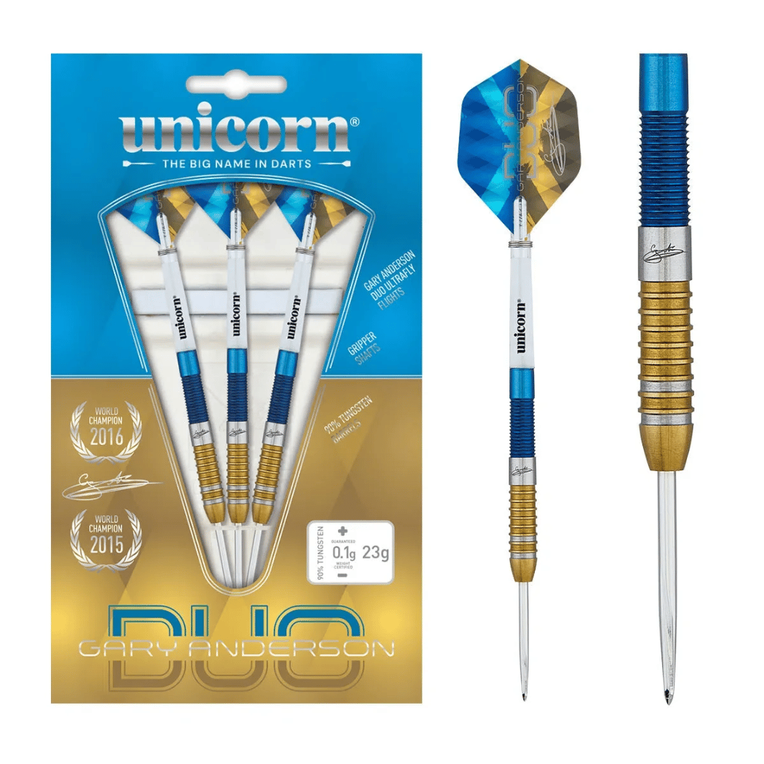 UNICORN GARY ANDERSON DUO 90% TUNGSTEN STEEL TIP DARTS