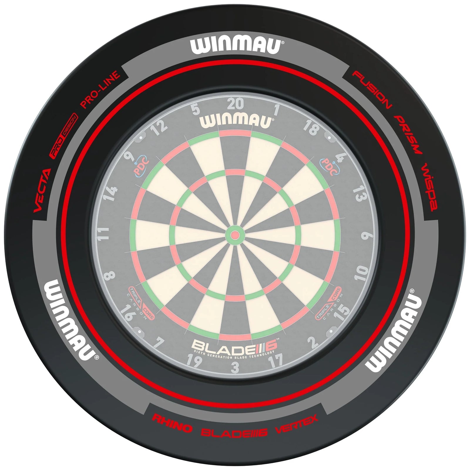 Winmau Advance Black and Red Dartboard Surround