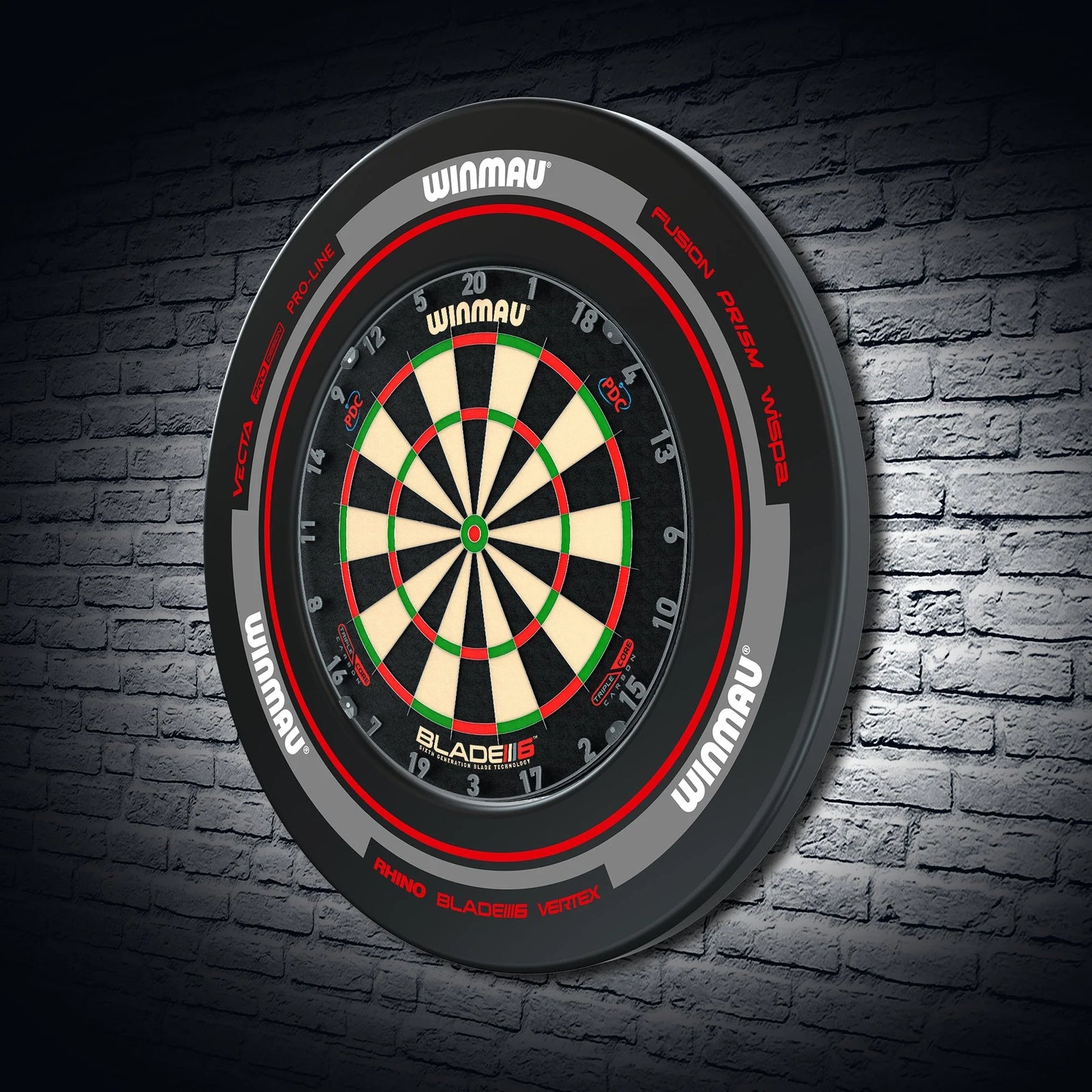 Winmau Advance Black and Red Dartboard Surround