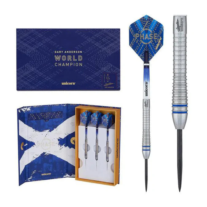 Gary Anderson Phase 6 World Champion 90% Tungsten Steel Tip Darts