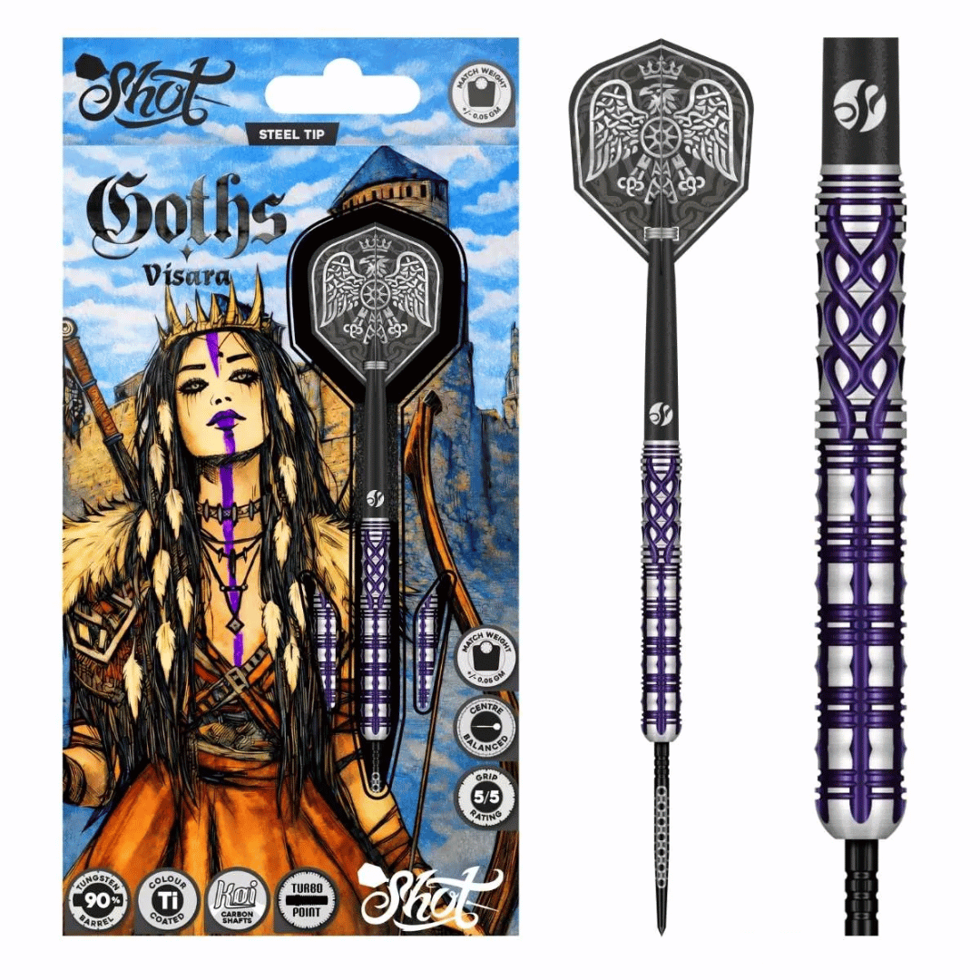 Shot Goths Visara TP 90% Tungsten Steel Tip Darts (TP)