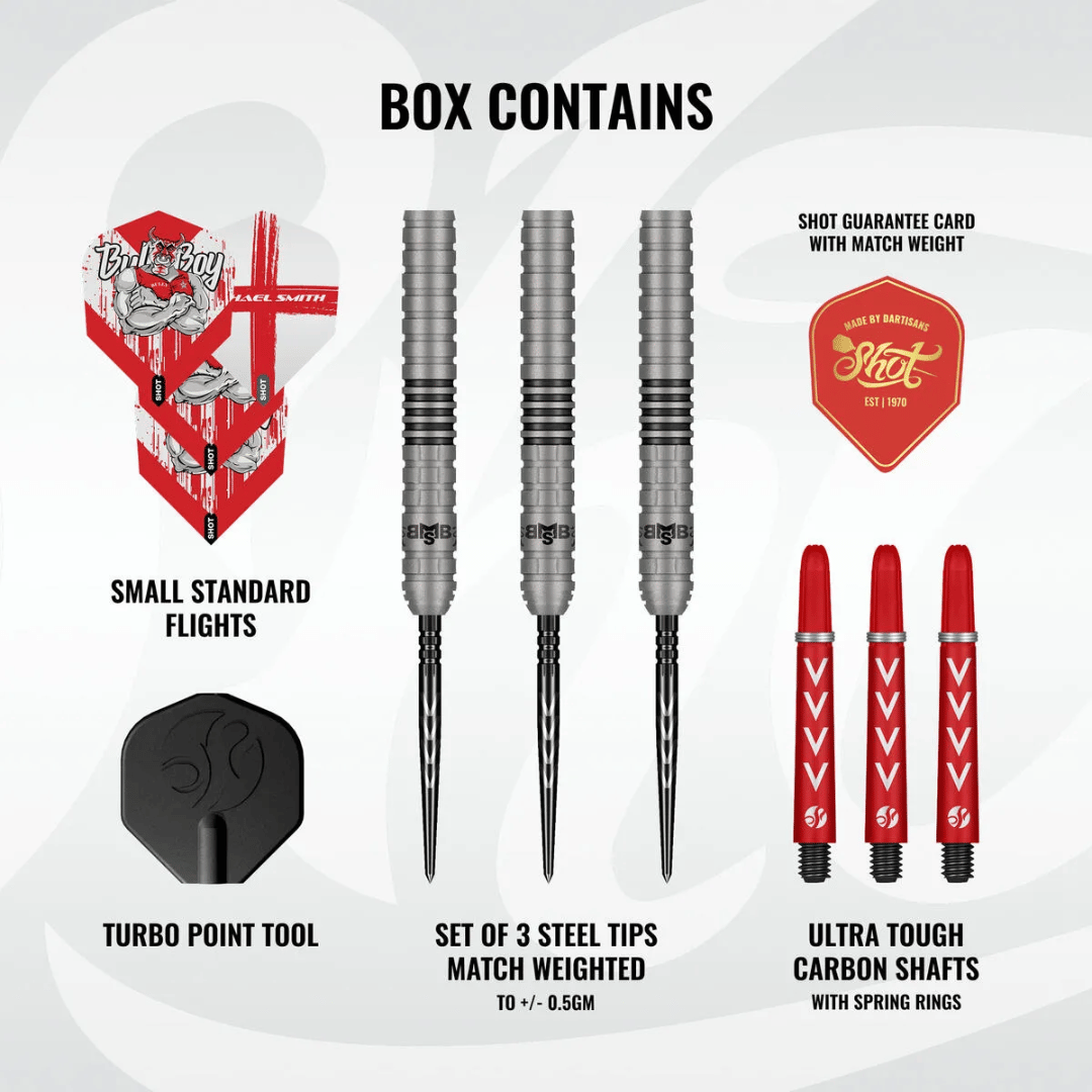 Shot Michael Smith Series II TP 90% Tungsten Steel Tip Darts