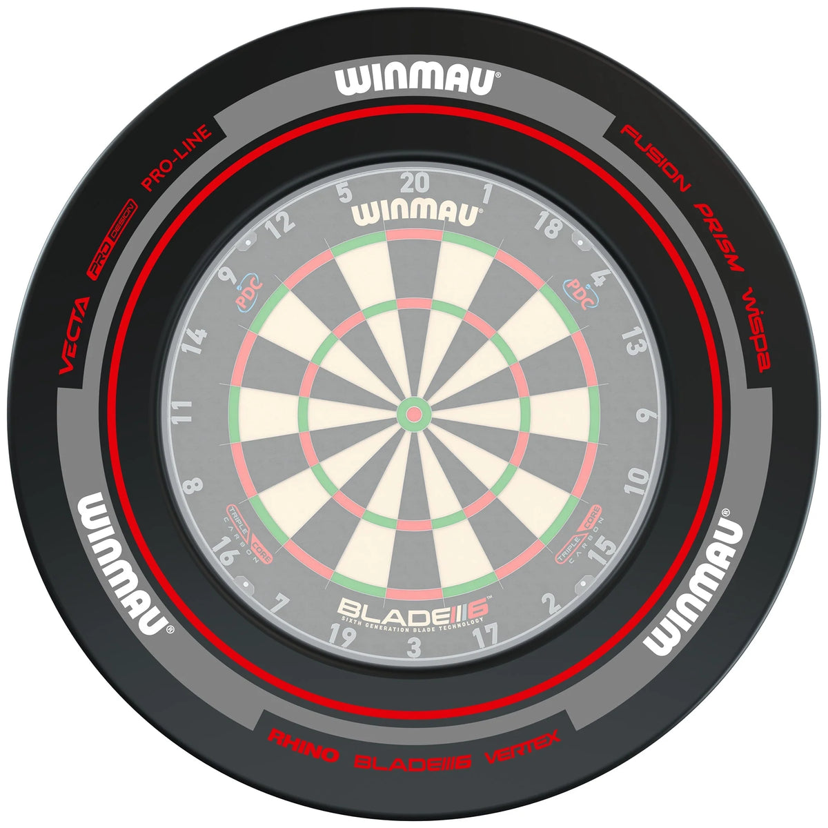 Winmau Advance Black and Red Dartboard Surround