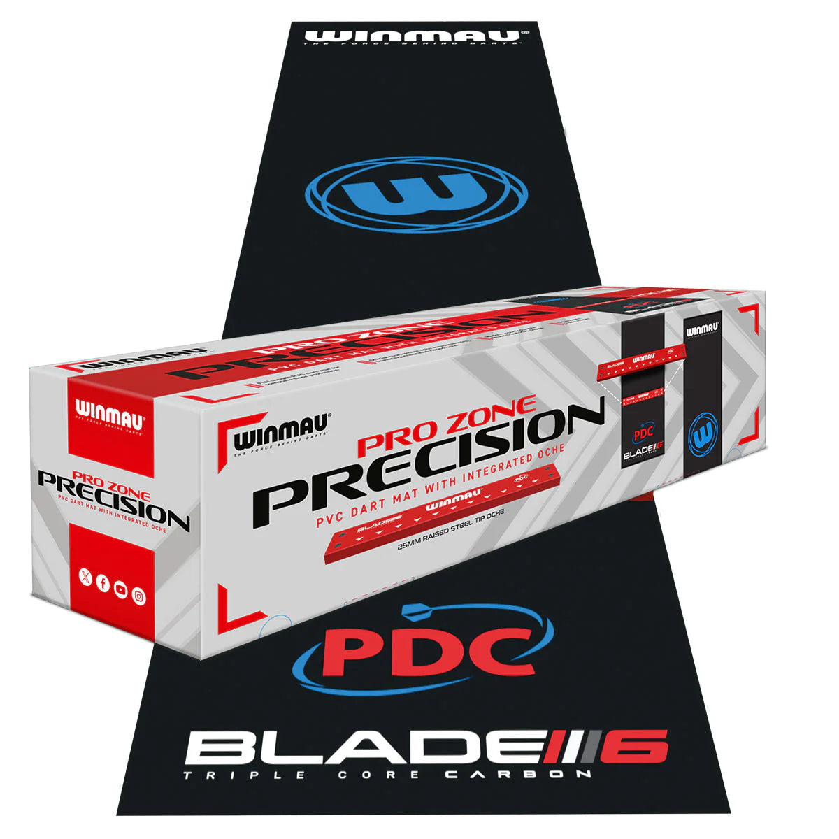 Winmau Pro Zone Precision PVC Dart Mat &amp; Integrated Oche
